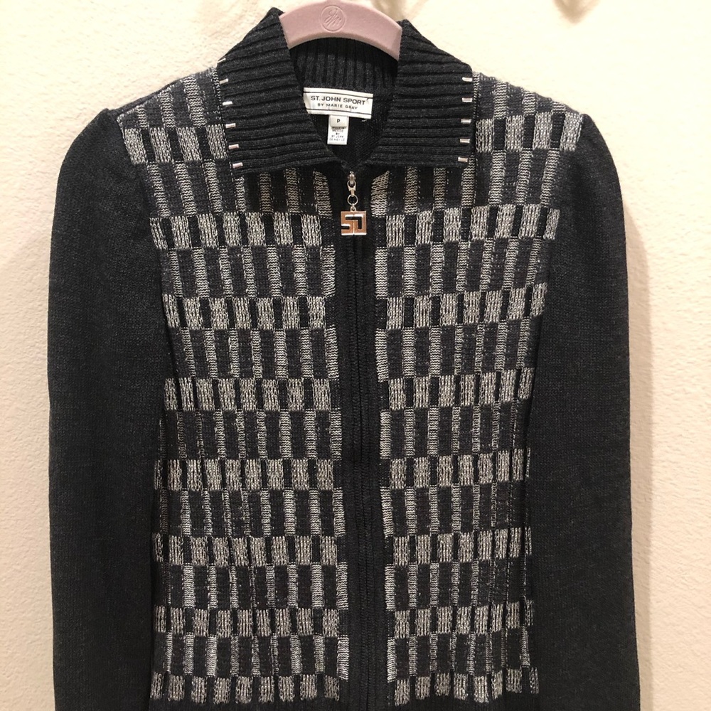 St. John Embellished Front Sweater